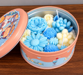 Blue Blossom Floral Candle
