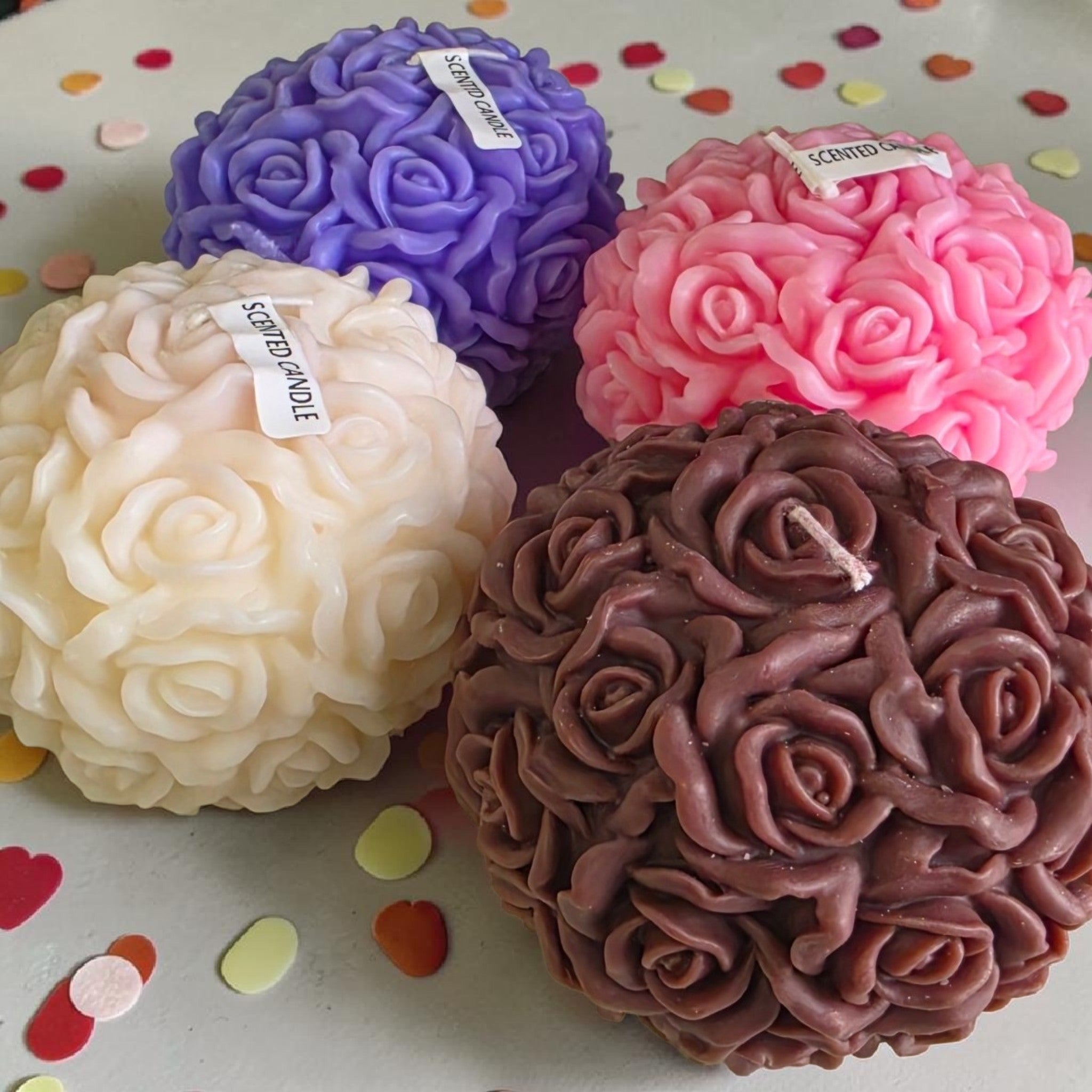 Rose Bouquet Ball Candle