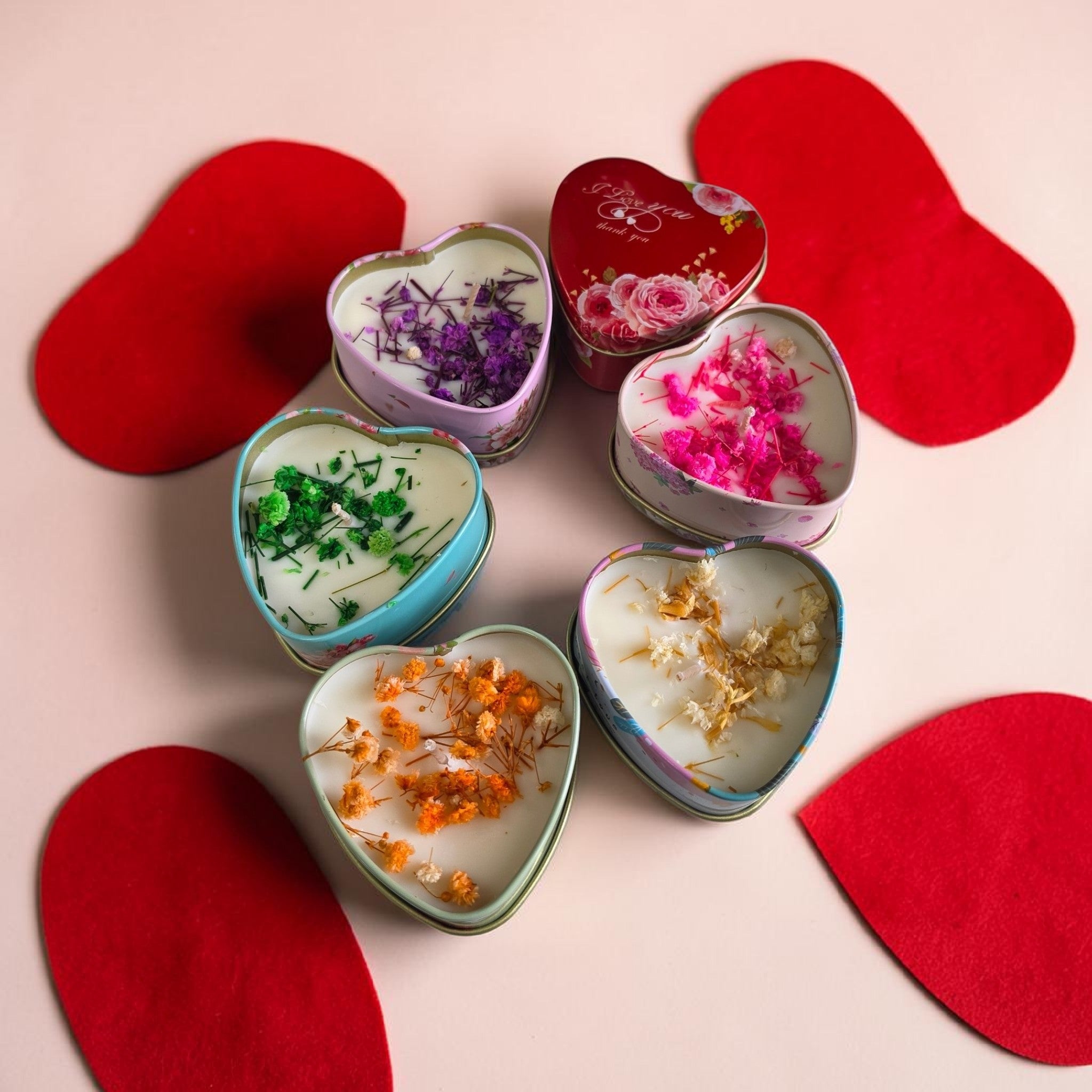Heart-shaped Tin Soy Candles