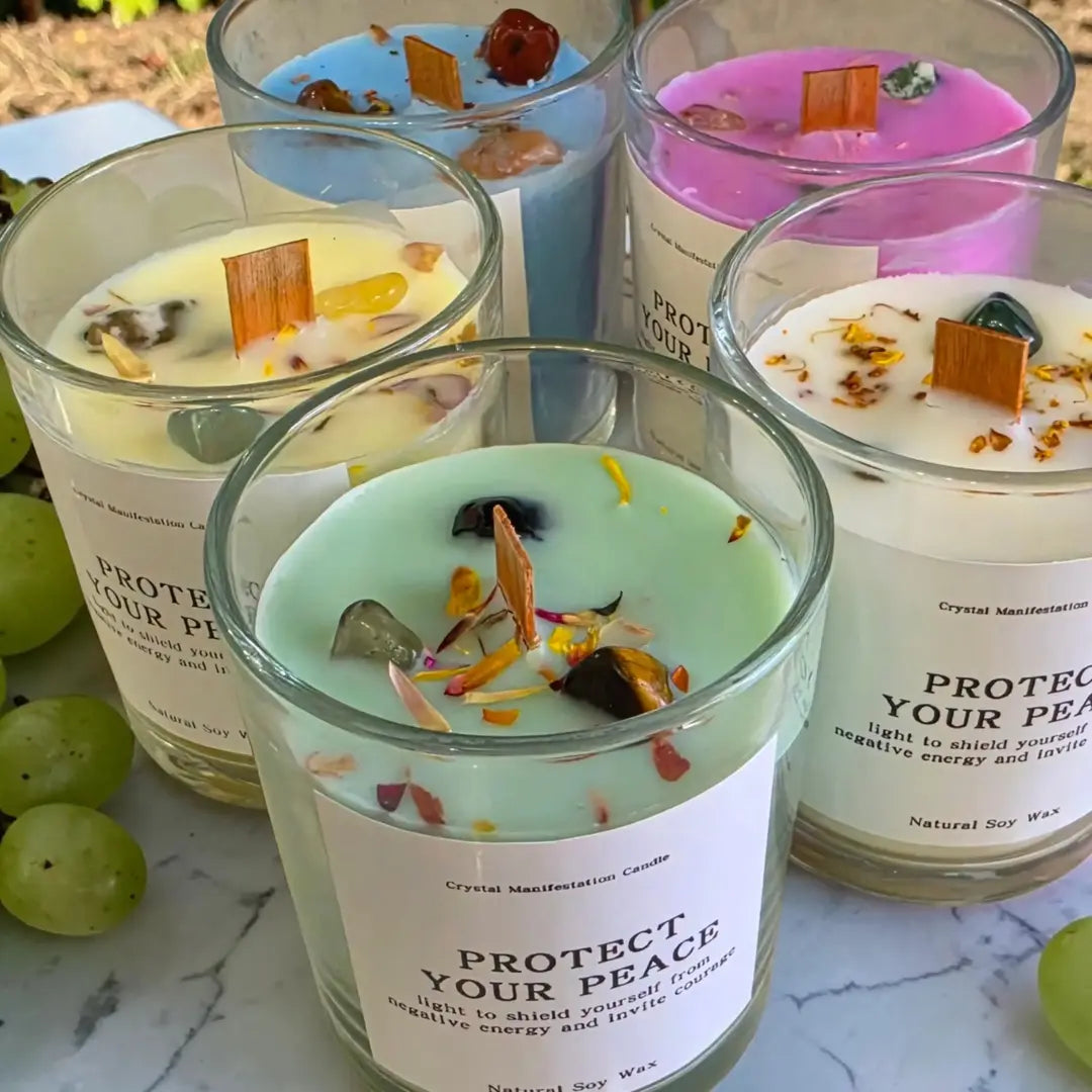 Protect Your Peace Crystal Candle