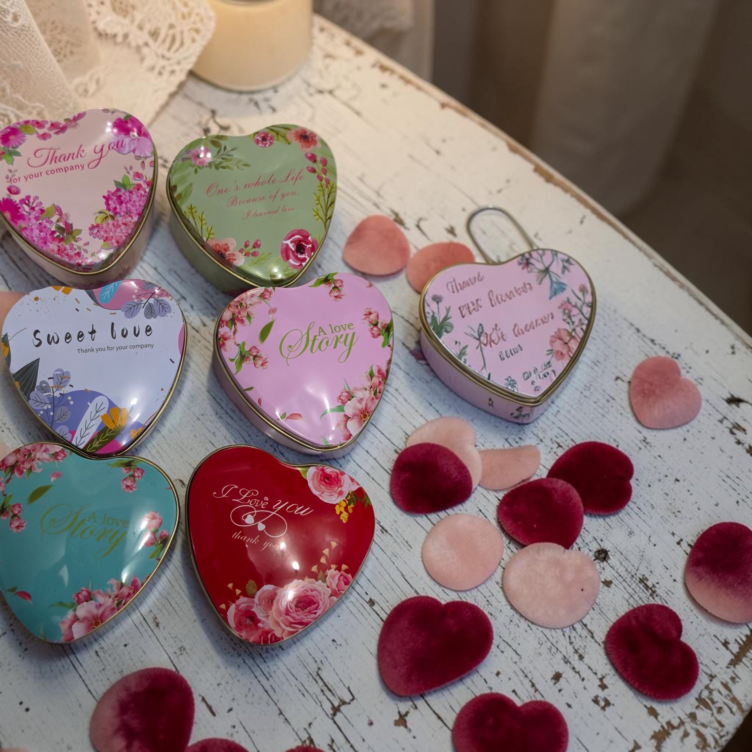 Heart-shaped Tin Soy Candles