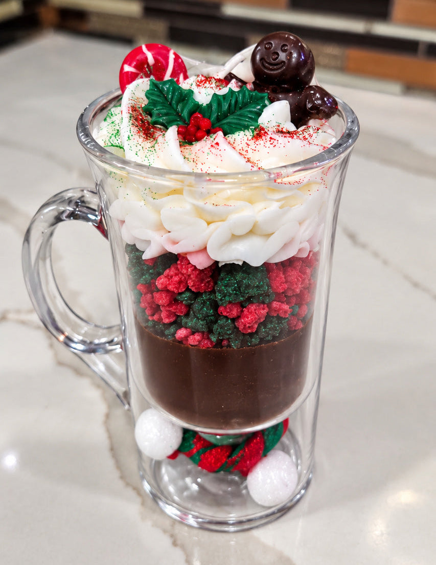 Christmas Gingerbread & Candy Cane Chocolate Candle